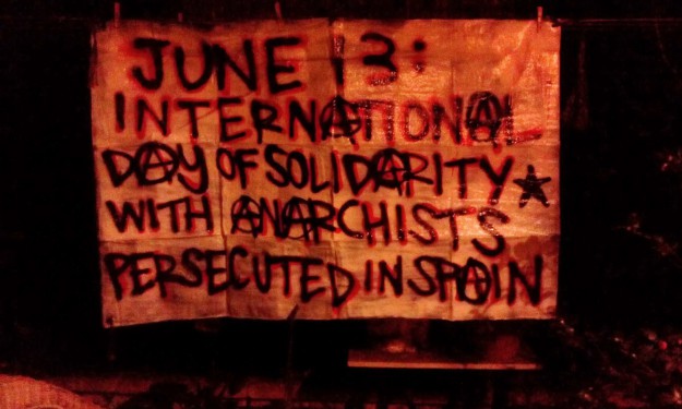 "13 juin: journée internationale de solidarité avec les anarchistes persécutés en Espagne"